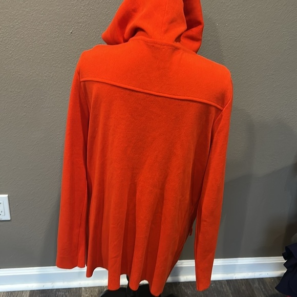 NWT Anne Klein red jacket beautiful black leather buttons , size large - Picture 4 of 13